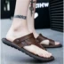 Mùa hè kéo nam phiên bản Hàn Quốc của dép đi biển toe dép nam dép nam microfiber giày nam cỡ lớn - Giày thể thao / sandles
