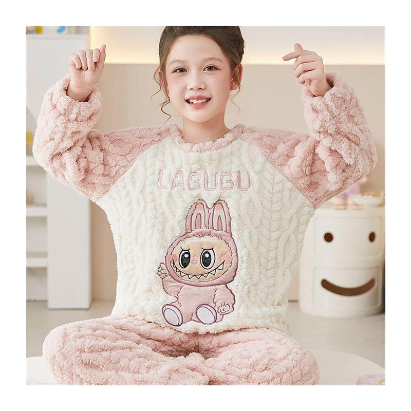 女童睡衣秋冬季珊瑚绒加厚少女母女法兰绒2025新款儿童家居服套装,淘宝优惠券,粉丝福利购,淘宝优惠卷