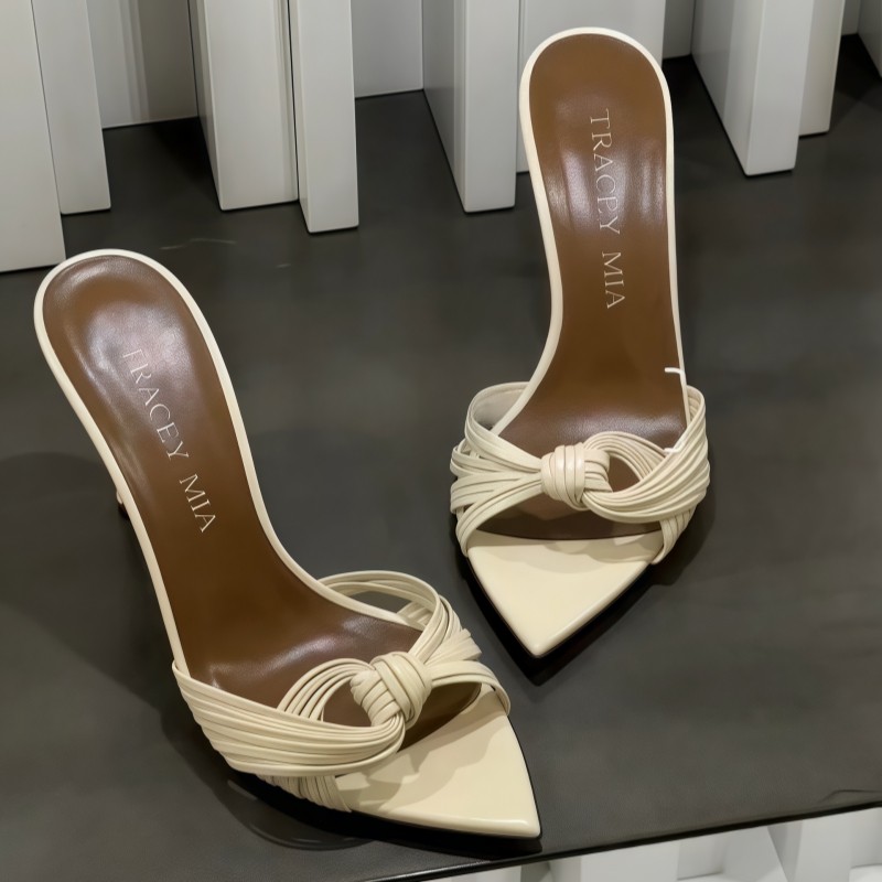 2025年夏新款尖头半拖鞋高跟鞋女细跟性感一字带外穿百搭凉拖鞋女,淘宝优惠券,粉丝福利购,淘宝优惠卷