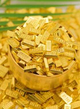 塑料迷你金色招财金砖桌面摆件
