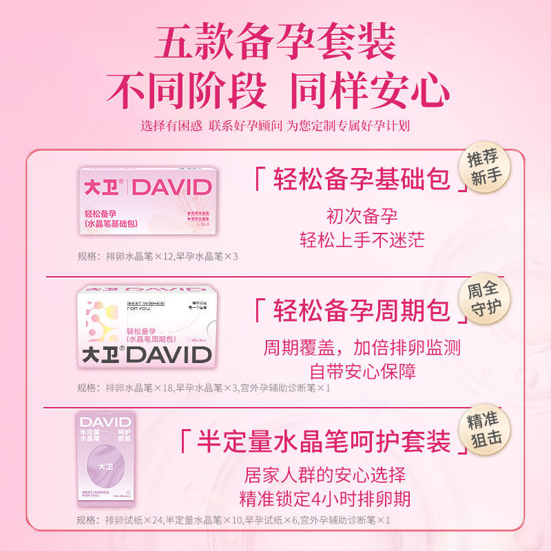 大卫排卵试纸测排卵期备孕助孕检测仪半定量测试器水晶笔 - 图0