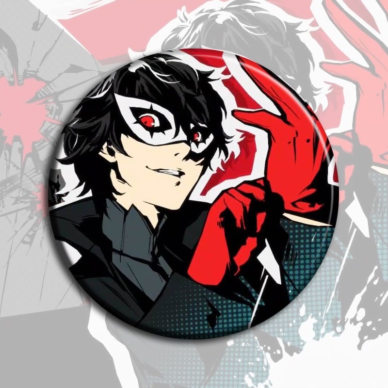 新款女神异闻录5吧唧joker雨宫莲同人周边徽章P5明智吾郎痛包挂件 - 图0