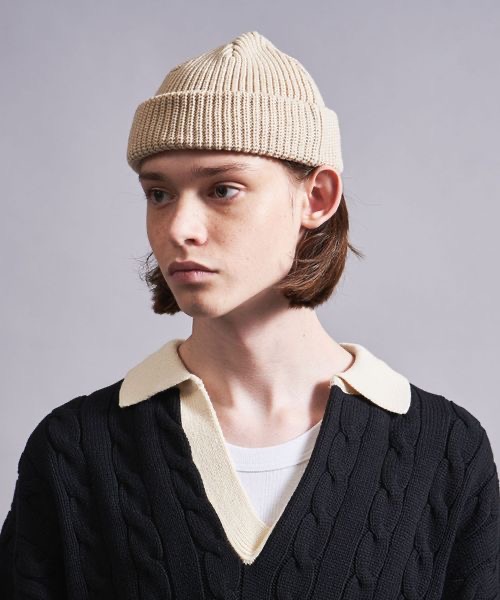 monkey time PE/AC AZ SHORT BEANIE 22AW 日系短款冷帽毛线帽 - 图2