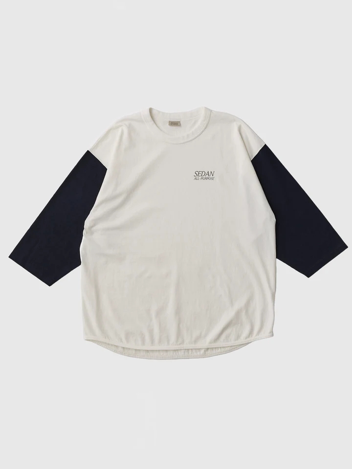 SEDAN ALL PURPOSE OG LOGO BASEBALL TEE 24SS拼接七分袖棒球T恤-图3