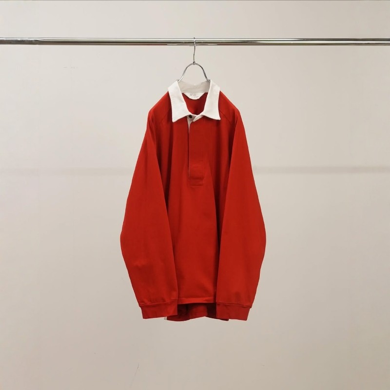 ANCELLM TWO-TONE RUGBY SHIRT 26SS 复古撞色领橄榄球长袖衬衫,淘宝优惠券,粉丝福利购,淘宝优惠卷