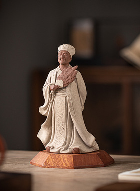 陶瓷诸葛亮摆件三国历史人物孔明禅意家居博古架办公桌面装饰摆设