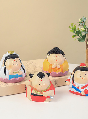 西游记小摆件创意装饰品办公室桌面孙悟空师徒四人国潮风公仔手办