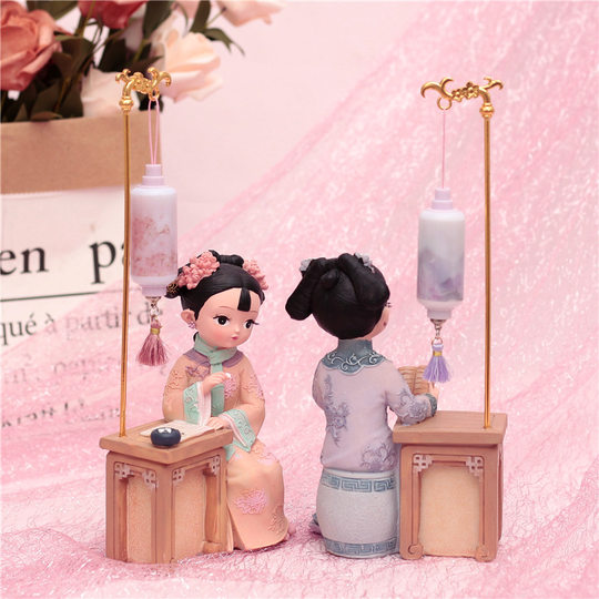 Niedliche Verbotene-Stadt-Puppen, hübsche Seidenfiguren, antike Figuren, kleine Ornamente für Mädchen, Nachtlichter, nationale Trends, antike Geschenke