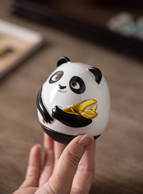 可爱熊猫不倒翁玩具宝宝摆件娃娃婴儿复古怀旧儿童礼物成都纪念品