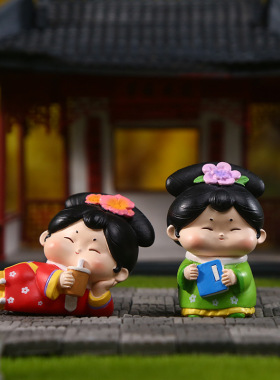 国潮古风大唐仕女糖格格桌面装饰摆件西安文创纪念品创意女生礼物