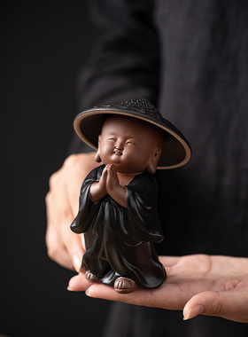 创意小和尚茶漏茶滤茶宠家用茶叶过滤网滤茶器全瓷一体过滤陶瓷