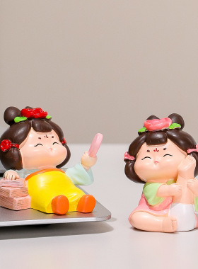 唐仕女可爱房间桌面装饰摆件客厅茶桌办公室博古架博古架创意摆设