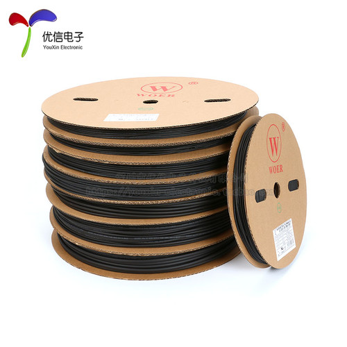 原装WOER 优质无卤环保热缩管  Φ0.6/0.8/1/2/2/3--30MM 黑色1米 - 图2