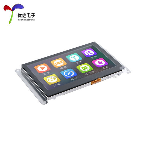 T1系列_4.3寸_电/阻容屏_模块(IP) 串口智能液晶显示HMI触摸屏 - 图1