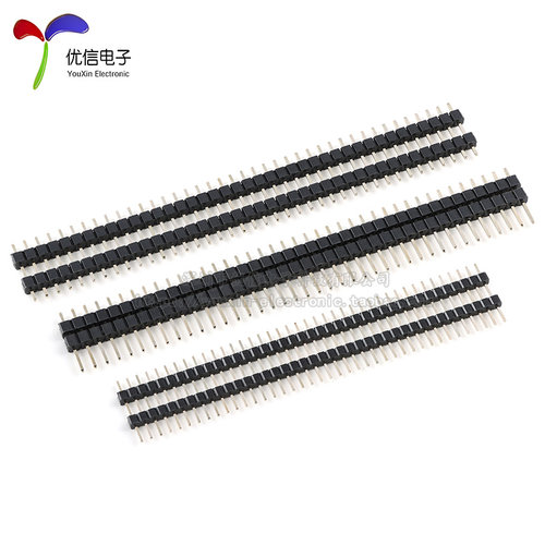 双塑排针2.0/2.54mm间距1*40P2*40P 单双排针加长排针3+3 3+4 3+6 - 图1