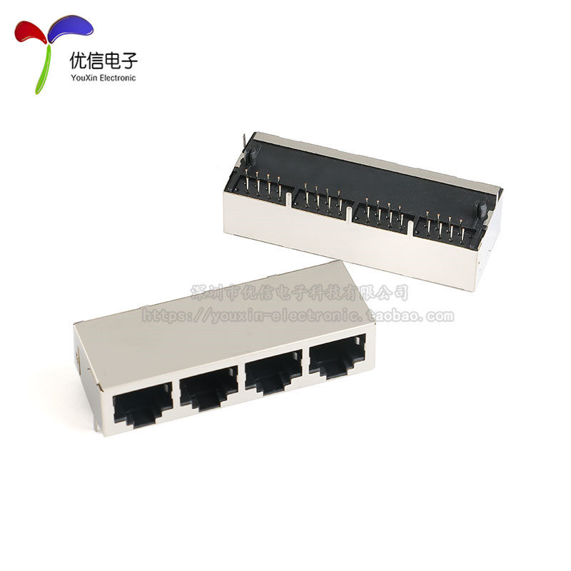 RJ45插座 59型单/双/四口系列屏蔽网络插座水晶头插座接口8P8C_虎窝淘