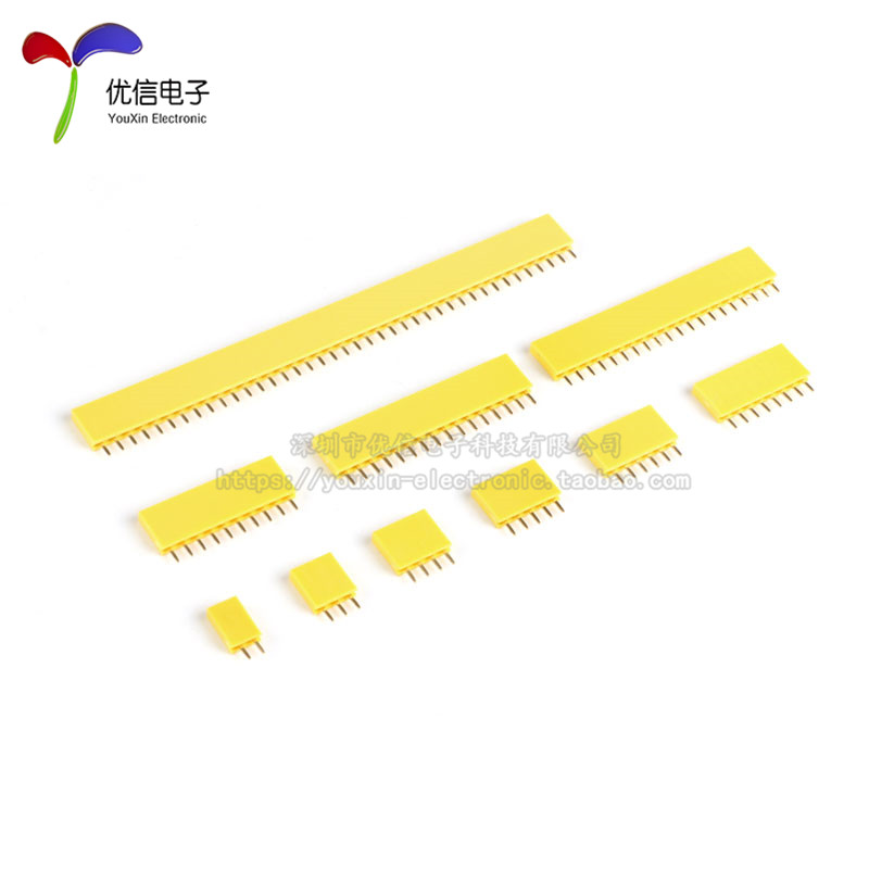 2.54MM间距 彩色 单排母 排针插座 1*2P3P4P5P6P8P10P16P20P--40P - 图0
