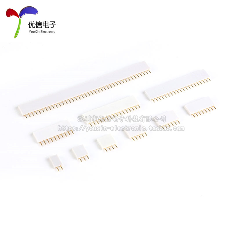2.54MM间距 彩色 单排母 排针插座 1*2P3P4P5P6P8P10P16P20P--40P - 图3