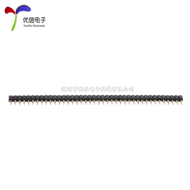 2.54mm间距 1/2*40P 单/双排母/圆孔排母/圆形直插座镀金/镀锡 - 图1