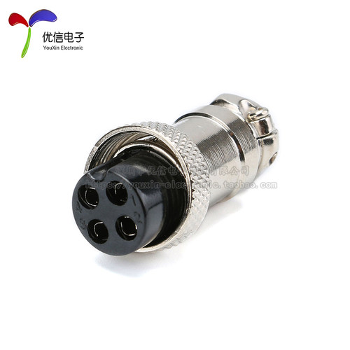 航空插头插座 GX16-2/3/4/5/6/7/8P芯 公头 母头 连接器 接插件 - 图1