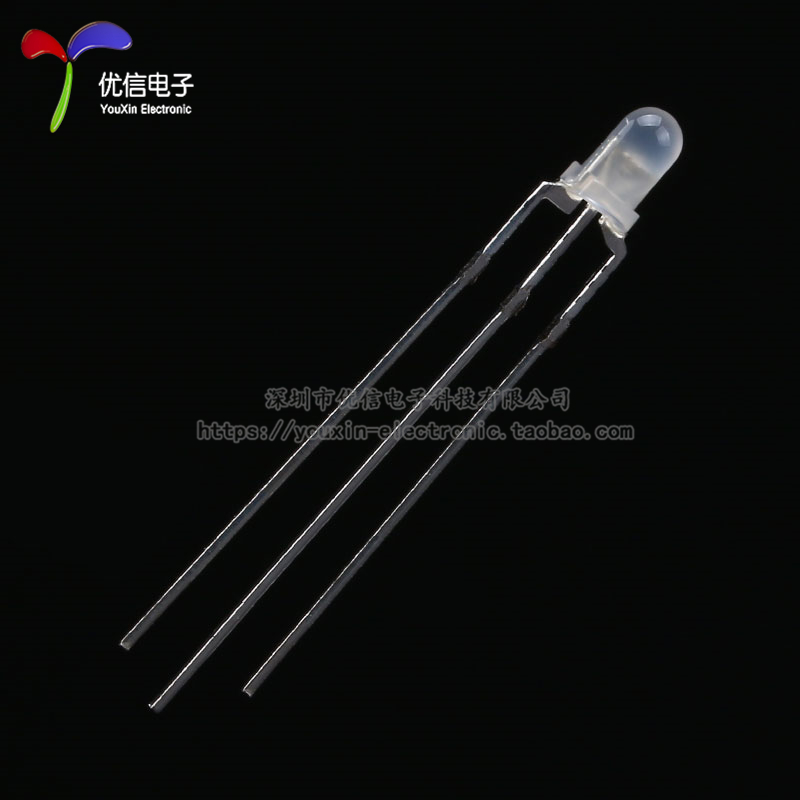 原装正品 3MM/F3雾状LED灯珠红绿双色 共阳三脚指示灯双色灯 10只 - 图0