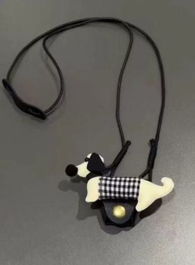 新款可爱腊肠狗眼镜夹防掉便携式