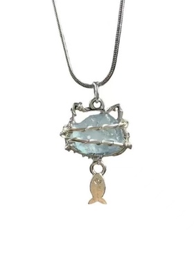 猫咪水晶绕线闺蜜小鱼项链