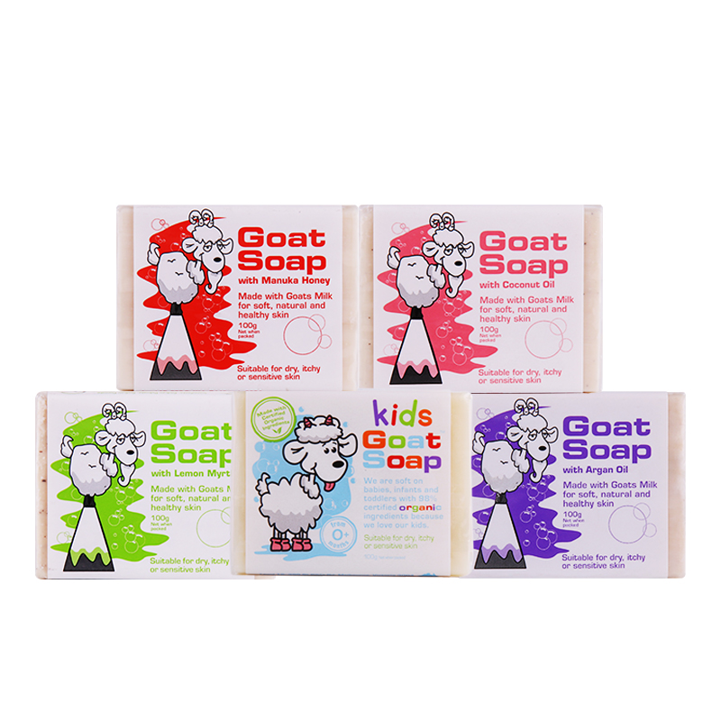 Goat Soap山羊奶皂手工皂婴儿儿童沐浴皂天然洁面皂6块装澳洲进口 - 图1