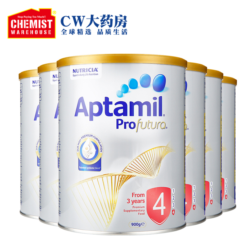 ChemistWarehouse海外旗舰店Aptamil/爱他美新西兰婴儿奶粉白金版4段900g6罐装澳洲进口牛奶粉0