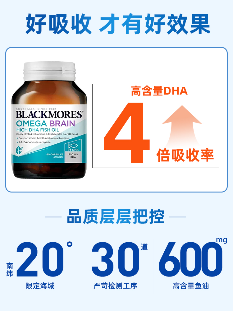 Aojiabao Fish Oil 4 times DHA high concentration easy memory