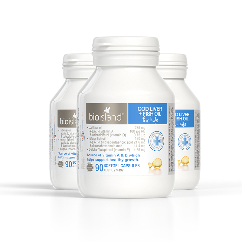 ChemistWarehouse海外旗舰店bio island佰澳朗德宝宝婴幼儿童鳕鱼肝油补脑护眼90*3瓶澳洲进口1