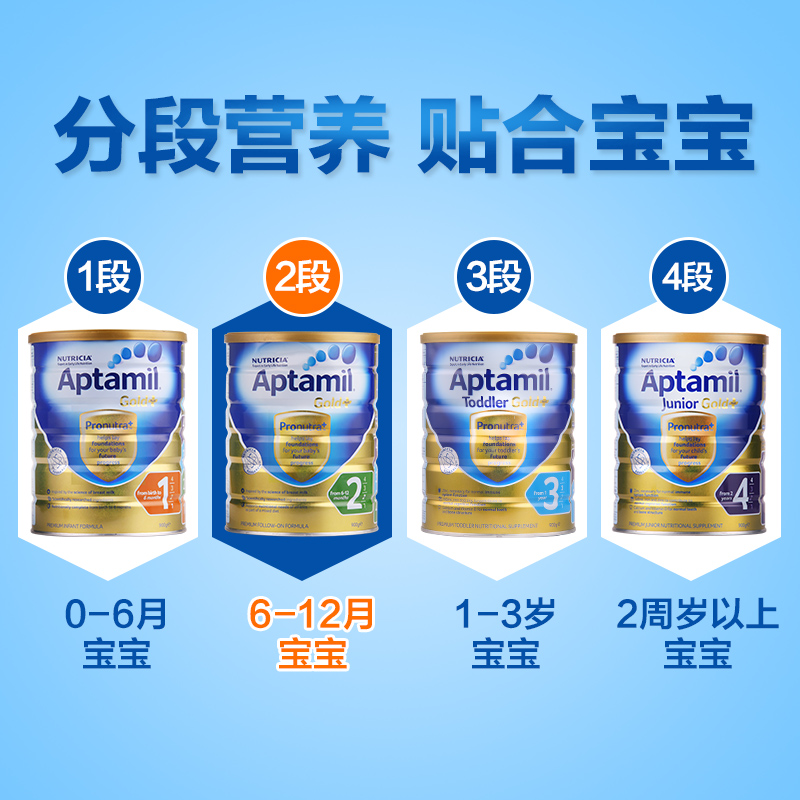 ChemistWarehouse海外旗舰店Aptamil/爱他美金装婴幼儿奶粉2段900g *3罐装牛奶粉澳洲进口奶粉2