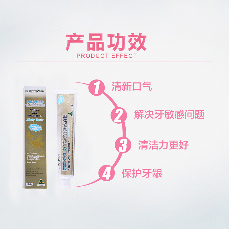 ChemistWarehouse海外旗舰店Healthy Care蜂胶牙膏清新口气预防牙龈出血120g*63