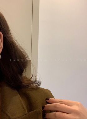 vintage夸张大珍珠耳环复古港风2020新款设计感法式网红气质女