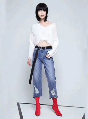 加长腰带女双环织带合金