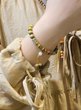 男女通用绿檀古风盘玩手串