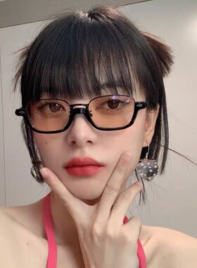 复古半框眼镜茶色墨镜小红书黑框