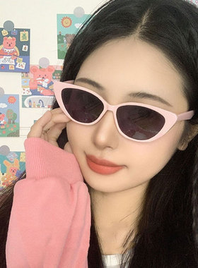 粉色墨镜猫眼太阳镜欧美风男女小