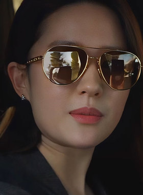 茶色墨镜女高级感大脸显脸小眼镜