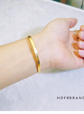 洗澡不用摘气质纤细手镯钛钢卡扣