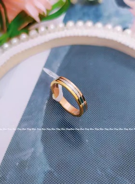 红豆夫人情侣钛钢轻奢高宝色戒指