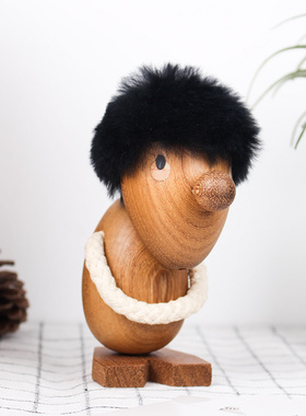 软装样板间玩偶丹麦实木创意摆件