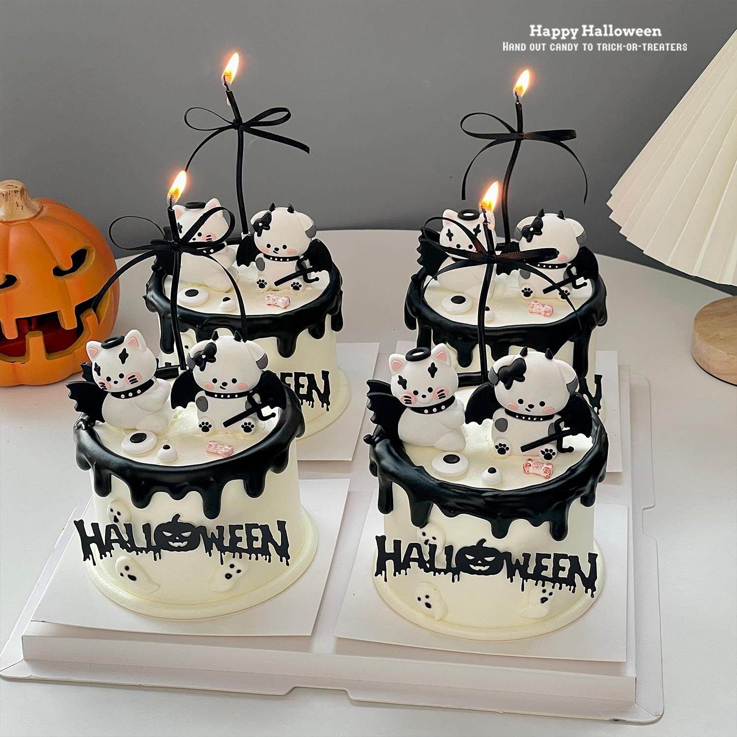 2025万圣节恶魔小狗猫咪蛋糕装饰品摆件南瓜Halloween亚克力插件,淘宝优惠券,粉丝福利购,淘宝优惠卷