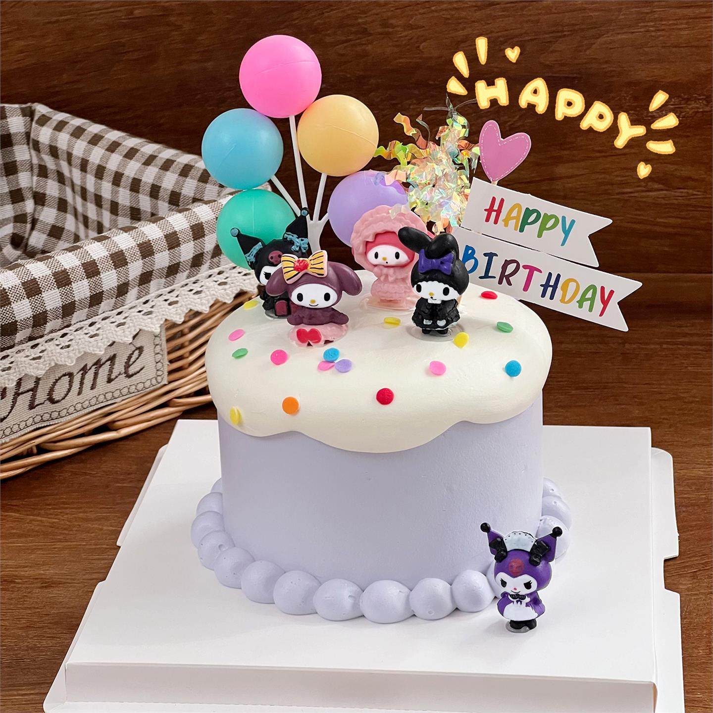 网红库洛米蛋糕装饰摆件卡通三丽鸥美乐蒂女孩生日派对甜品台插件,淘宝优惠券,粉丝福利购,淘宝优惠卷