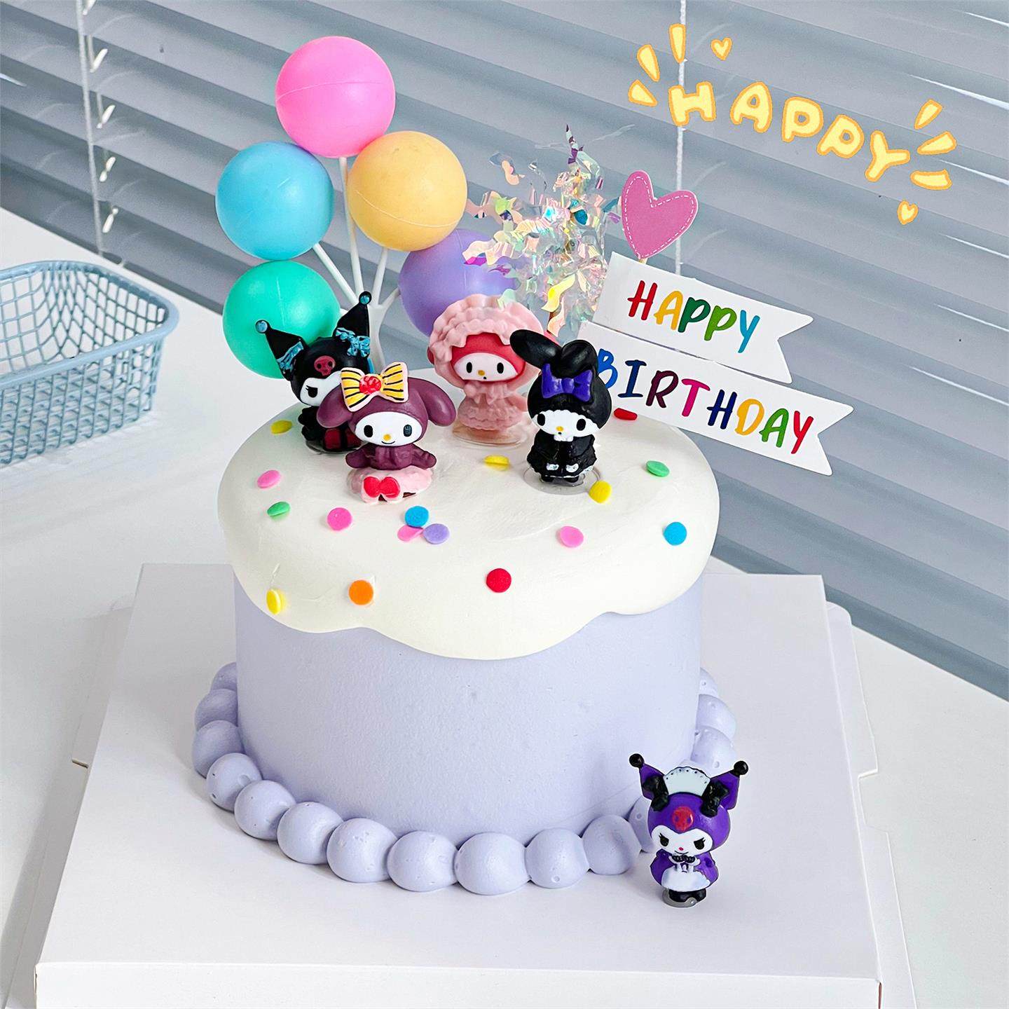 网红库洛米蛋糕装饰摆件卡通三丽鸥美乐蒂女孩生日派对甜品台插件,淘宝优惠券,粉丝福利购,淘宝优惠卷