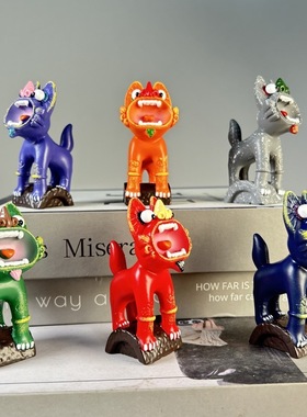 云南神奇瓦猫灵兽手工树脂摆件