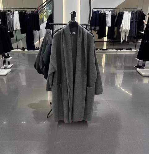 Новый женский вязаный мягкий кардиган с длинными рукавами и воротником-стойкой 5536156 803