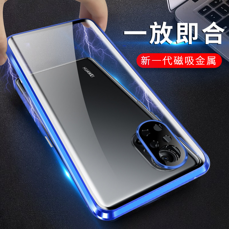 适用华为nova8手机壳nove8pro双面玻璃磁吸nova8镜头全包novo创意三合一金属边框壳膜一体硬外壳