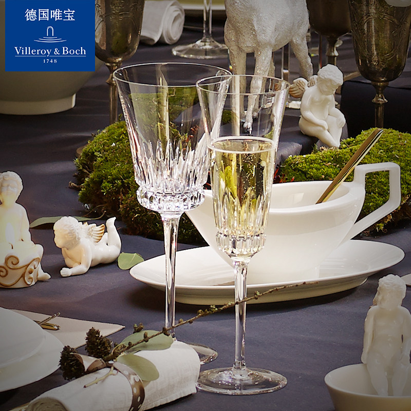 villeroyboch德国唯宝进口高档金边香槟杯情侣结婚轻奢礼盒皇钻_虎窝淘