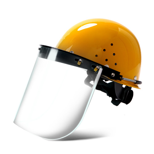 透明防护面罩安全帽面屏电焊打磨防冲击耐高温防飞溅安全防尘面具 - 图3